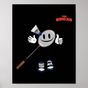 Póster Emoji Deportes de Badminton Arriba