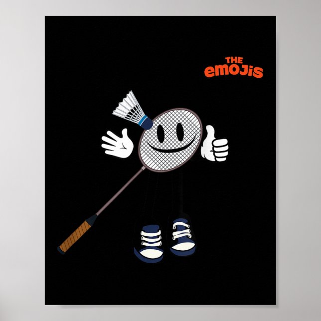 Póster Emoji Deportes de Badminton Arriba (Frente)