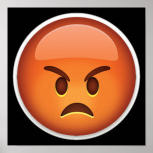 Póster emoji enojada
