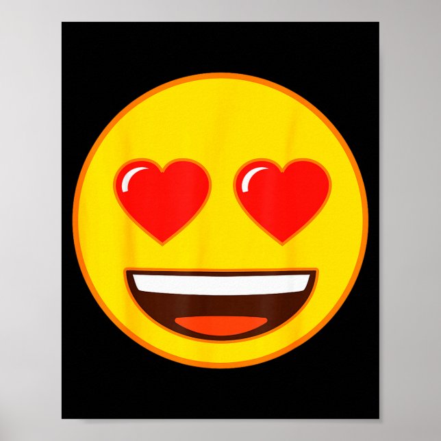 Póster Emoji Heart Eyes Yellow Smile Face  (Frente)
