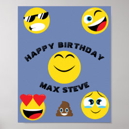 Póster Emoji infantil Feliz cumpleaños