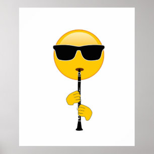 Póster Emoji Jugando Clarinet