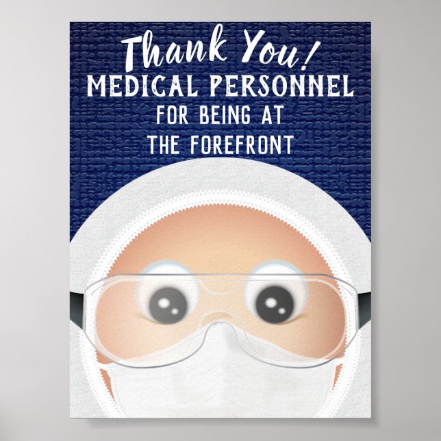 Póster Emoji médica | Gracias (Frente)