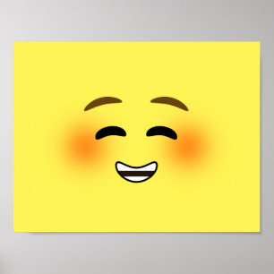 Póster Emoji sonriente blanca