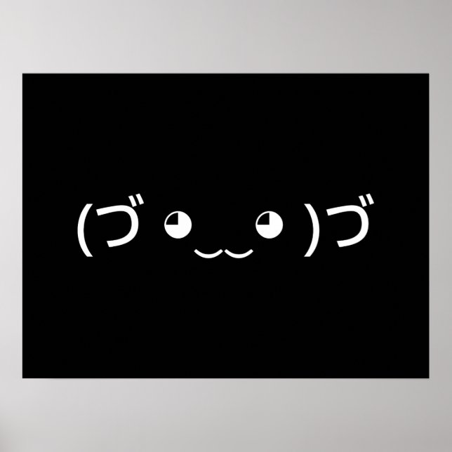Póster Emoticon de abrazo (づ ◕ ‿ ‿ ◕) づ Poste Kaomoji jap (Frente)