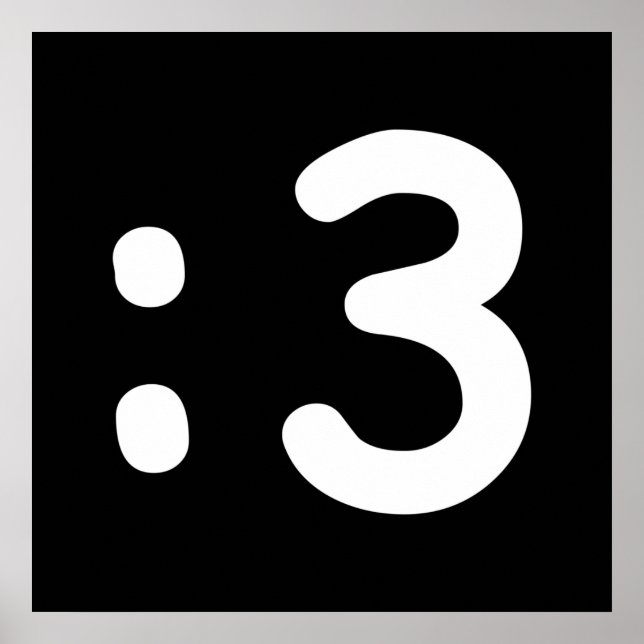 Póster Emoticon de cara de gato :3 Poster (Frente)