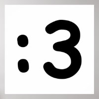 Emoticon de cara de gato :3 Poster