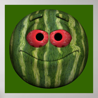 Póster Emoticon de sandía