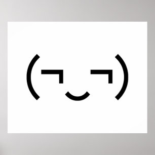 Póster Emoticon smug (‿) Kaomoji japonés