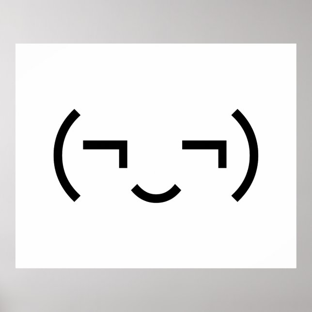Póster Emoticon smug (‿) Kaomoji japonés (Frente)