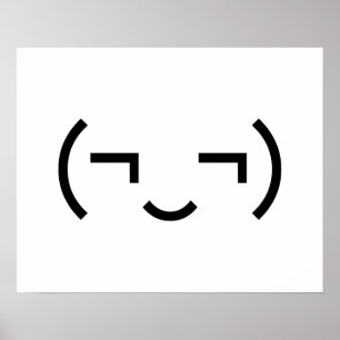 Póster Emoticon smug (‿) Kaomoji japonés