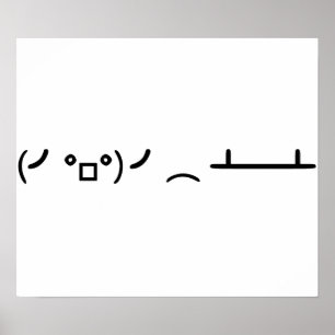 Póster Emoticono Ascii de giro de tabla