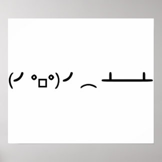 Póster Emoticono Ascii de giro de tabla
