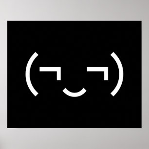 Póster Emoticono engreído (¬‿¬) Kaomoji japonés