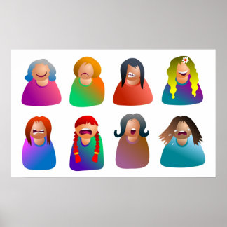 Póster Emoticonos femeninos
