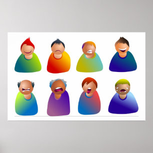 Póster Emoticonos masculinos