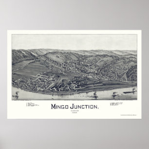 Póster Empalme de Mingo, mapa panorámico del OH - 1895