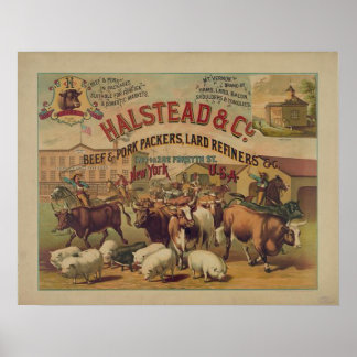Póster Empaquetadores de carne de época