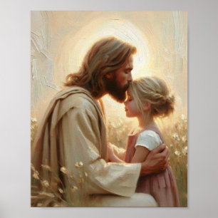 Póster Empatía y amor - Jesús como pastor con niños