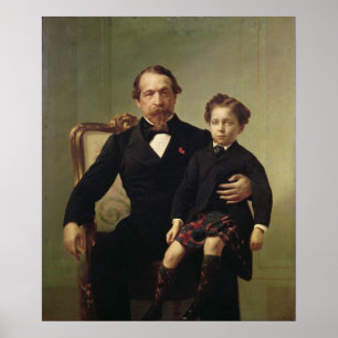 Póster Emperador Louis-Napoleon Bonaparte y su hijo