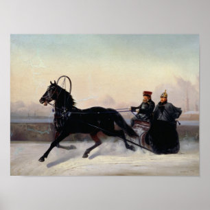 Póster Emperador Nicholas I conduciendo en un Sleigh