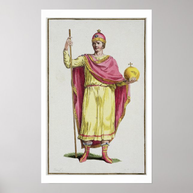 Póster Emperador Otto III (980-1002), grabado por Pierre  (Frente)