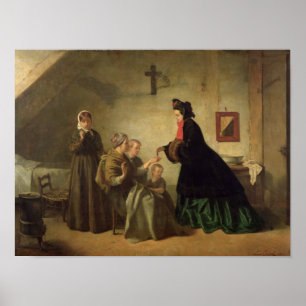 Póster Emperatriz Eugenie que visita al Unfortunate, 1864