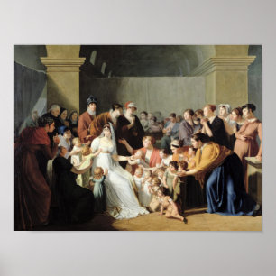 Póster Emperatriz Josephine Entre los Niños, 1806