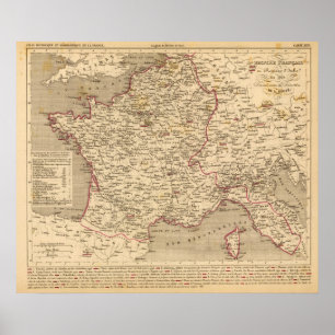 Póster Empire Francais et Royaume d'Italie en 1809