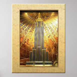 Póster Empire State Building Poster (Deco)