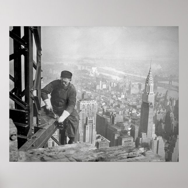 Póster Empire State Steelworker, 1936. Foto de cosecha de (Frente)