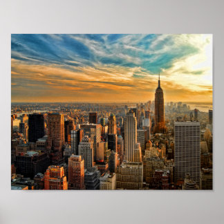 Póster Empire State Sunset en la ciudad de Nueva York