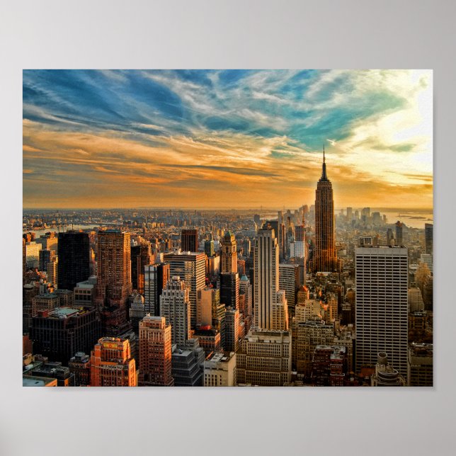 Póster Empire State Sunset en la ciudad de Nueva York (Frente)