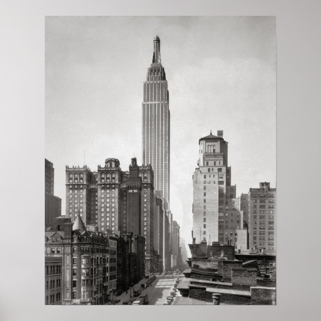 Póster Empire State y Midtown Manhattan, 1931. Vintage (Frente)