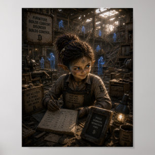 Póster Empleado astuto / Almacén / Fábrica de muebles