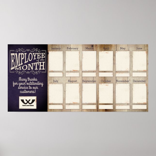 Póster Empleado de cuero maderero del mes de exposición d (Frente)