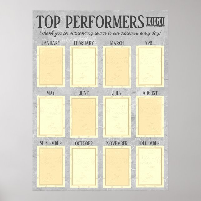 Póster Empleado de mayor rendimiento de la pantalla de fo (Frente)