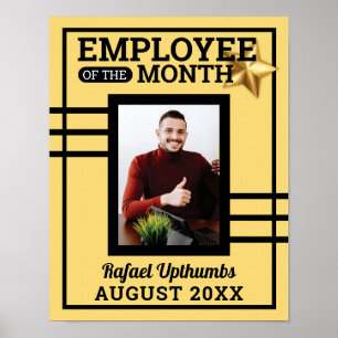 Póster Empleado del mes de inserción de fotos de estrella