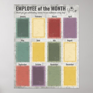 Póster Empleado del mes de reconocimiento de la imagen