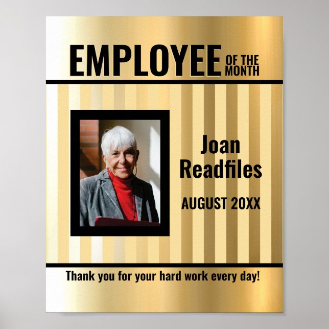 Póster empleado del mes en la visualización de fotos en c (Frente)