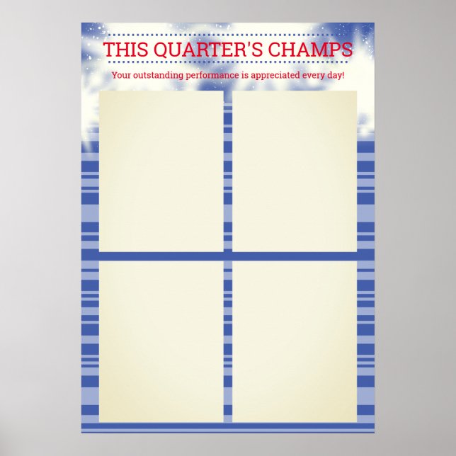 Póster Empleado del poster trimestral mensual para 8,5x11 (Frente)