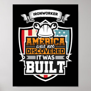 Póster Empleado patriótico de Ironworker America Construc