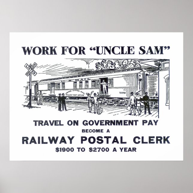 Póster Empleado postal del ferrocarril Imprimir 1926 (Frente)