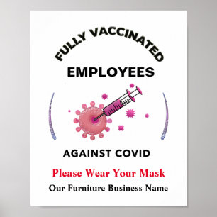 Póster Empleados Vacunados Contra Covid