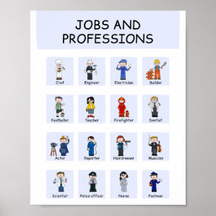 Póster Empleo y profesiones Educación escolar