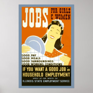Póster empleos para Chicas y mujeres