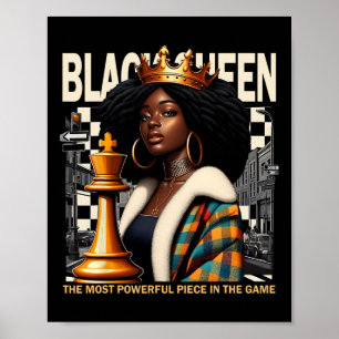 Póster Empoderamiento de la Reina Negra de Ajedrez Cultur