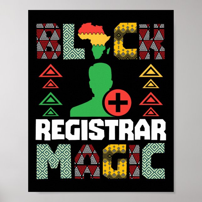 Póster Empoderar al Secretario Negro Mágico Africano-Esta (Frente)