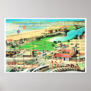 Póster Empoderar Playa del Rey - 2014 ¼ pulgada de borde