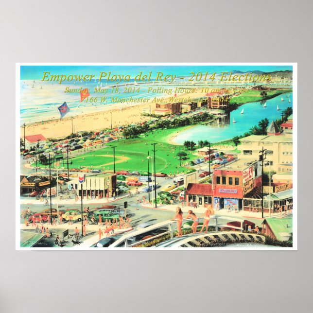 Póster Empoderar Playa del Rey - 2014 ¼ pulgada de borde (Frente)